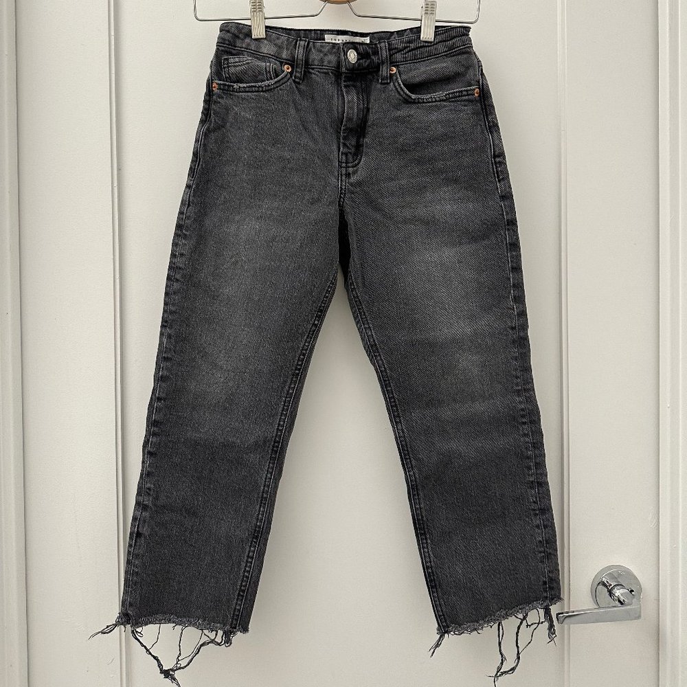 Petite Topshop Straight Jeans with Raw Hem